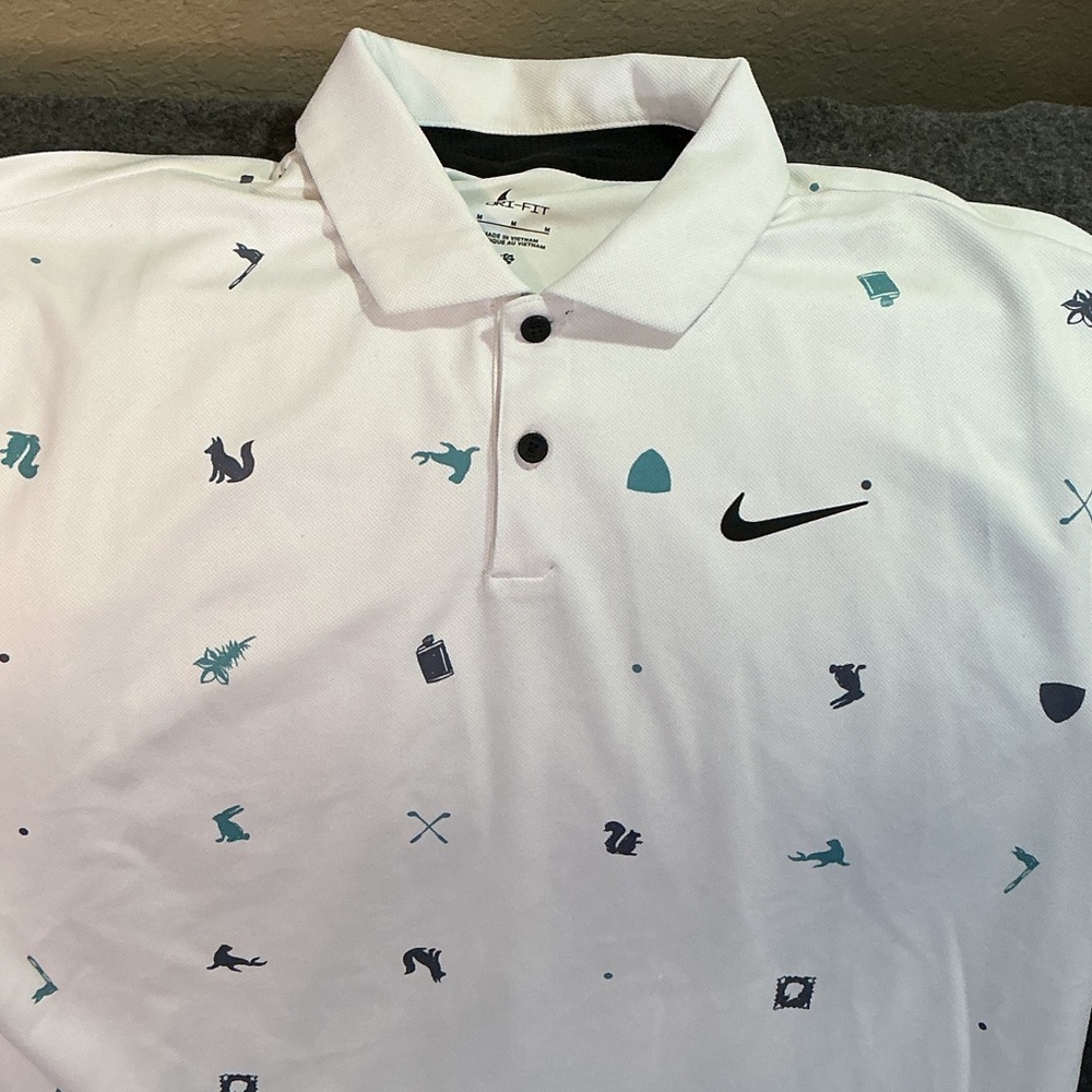 Nike Tour Men's Dri-FIT Icon Print Golf Polo  Size Medium